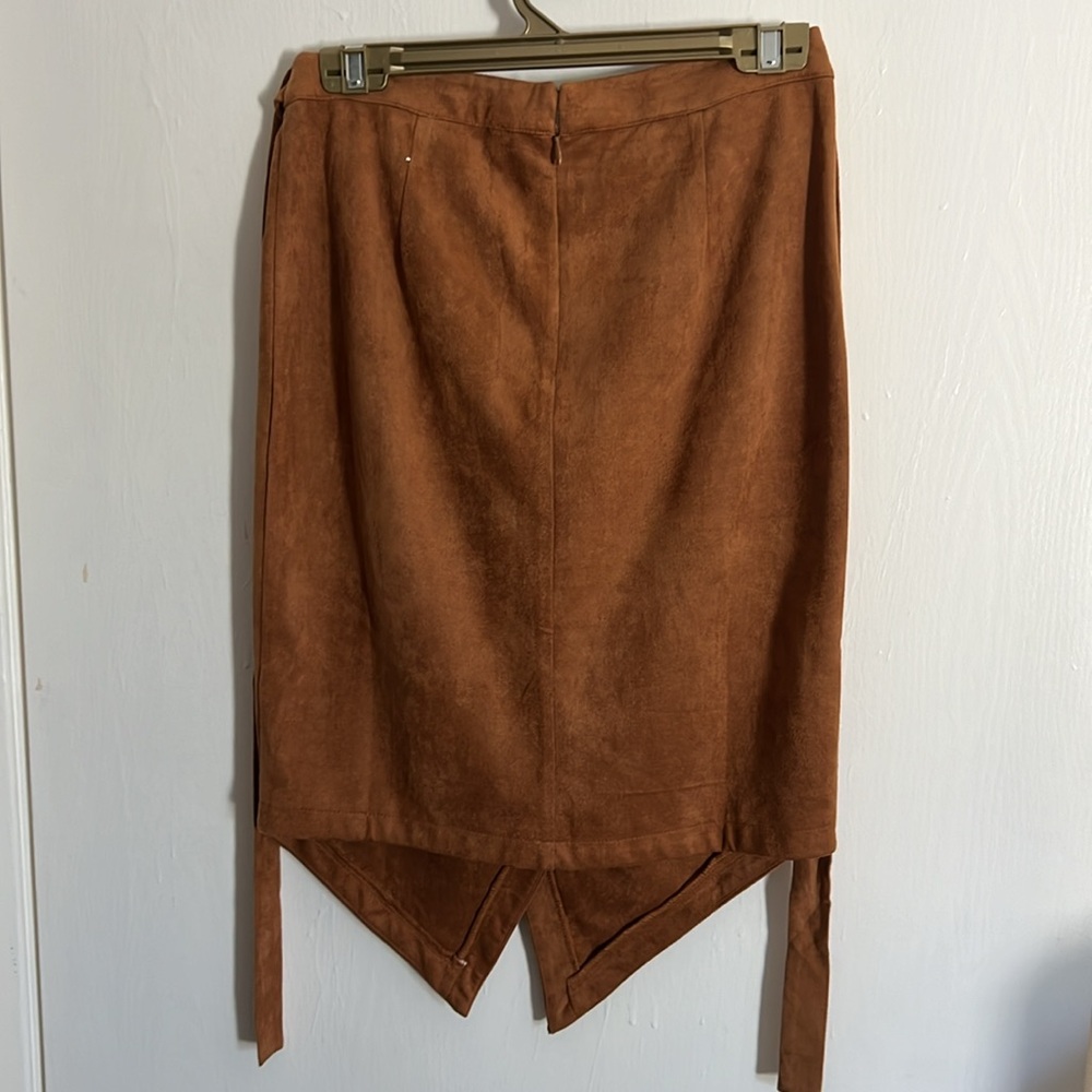 Vici Suede Tan Midi Skirt - Picture 2 of 2